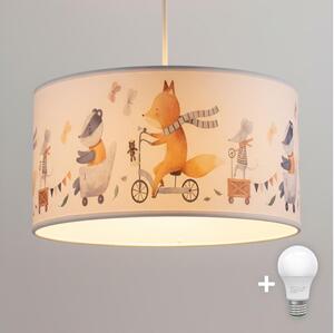 Brilagi - LED Dětský lustr na lanku BOBO 1xE27/60W/230V pr. 35 cm bílá/zvířátka