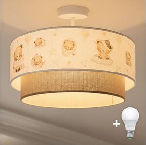 Brilagi-LED Dětský přisazený lustr BOBO 1xE27/60W/230V pr. 40 cm bílá/béž./medv