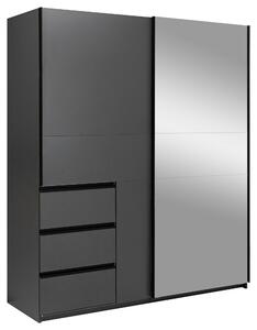 ŠATNÍ SKŘÍŇ S POSUVNÝMI DVEŘM, barvy grafitu, 175/210/61,5 cm P & B - Šatní skříně, Online Only
