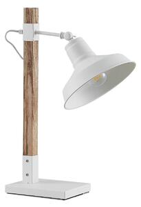 Lindby Calliora stolní lampa, bílá, kov a dřevo