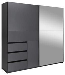 ŠATNÍ SKŘÍŇ S POSUVNÝMI DVEŘM, barvy grafitu, 215/210/61,5 cm P & B - Šatní skříně, Online Only