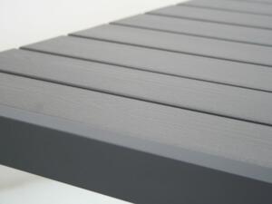 Hliníkový set: stůl Jerry 220cm tmavě šedý a 8 designových křesel Jasper