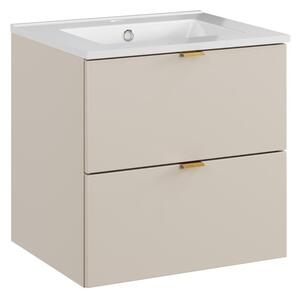 Comad Závěsná skříňka Dalia Cashmere se zápustným umyvadlem 50 cm kašmírová