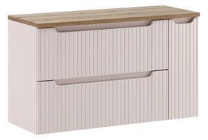 Comad Závěsná skříňka pod umyvadlo Nova Cashmere s deskou 100 cm kašmírová/dub evoke