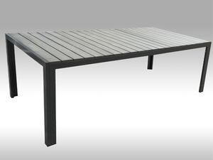 Hliníkový zahradní nábytek: stůl Jerry 220cm tmavě šedý a 8 stohovatelných křesel Jony