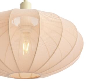 Japandi stojací lampa béžová s krémovým látkovým stínidlem - Bida