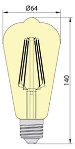 LED Žárovka LEDSTAR AMBER ST64 E27/10W/230V 2200K