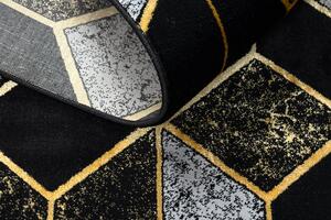 Dywany Łuszczów Kusový koberec Gloss 400B 86 3D geometric black/gold ROZMĚR: 140x190