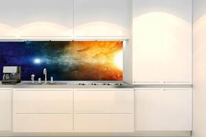 DIMEX | Fototapeta do kuchyně Záhadný vesmír KI-180-228 | 180 x 60 cm | modrá, oranžová