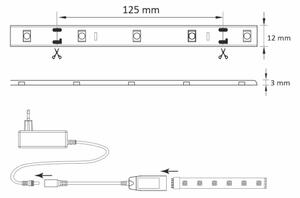 RGB LED Stmívatelný venkovní pásek Wi-Fi LED/8W IP65 2 m Tuya