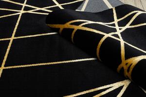 Dywany Łuszczów Kusový koberec Gloss 406C 86 geometric black/gold - 280x370 cm