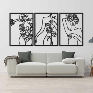 Třídílná nástěnná dekorace ženy – Moderní art umění | SENTOP HDF0480