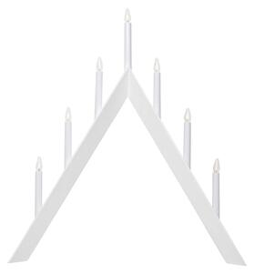 Svíčkový lustr Arrow, špičatý 7 zdrojů, bílý