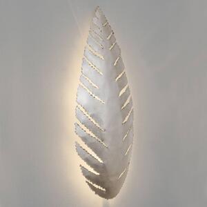 Nástěnné svítidlo Pietro ve tvaru listu, stříbrná barva