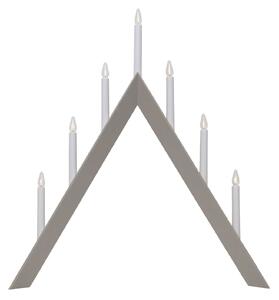Svíčkový lustr Arrow, špičatý 7 zdrojů, šedý