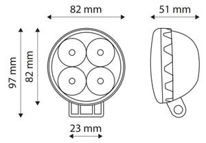 LED Bodové svítidlo pro automobil EPISTAR LED/12W/10-30V IP67 6000K