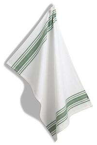 Kela Utěrka Cora, 100% bavlna, bílá, zelené proužky, 70 x 50 cm