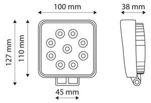 LED Bodové svítidlo pro automobil EPISTAR LED/27W/10-30V IP67 6000K