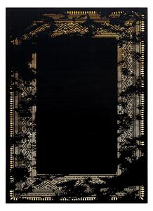 Dywany Łuszczów AKCE: 140x190 cm Kusový koberec Gloss 408C 86 glamour black/gold - 140x190 cm