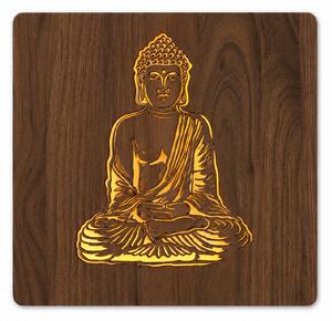"Buddha" světelný obraz s baterií a pohybovým čidlem 62x62 cm provedení povrchu: dub světlý