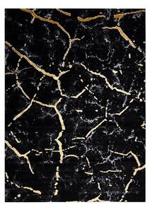 Dywany Łuszczów Kusový koberec Gloss 410A 86 3D mramor black/gold - 140x190 cm