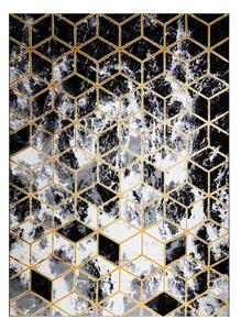 Dywany Łuszczów Kusový koberec Gloss 409A 82 3D cubes black/gold/grey ROZMĚR: 140x190