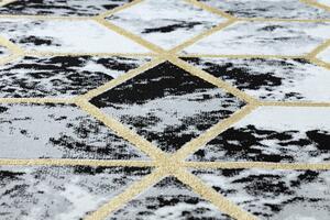 Dywany Łuszczów Kusový koberec Gloss 409A 82 3D cubes black/gold/grey ROZMĚR: 140x190