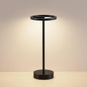 Nabíjecí stolní lampa Lucande LED Halona, černá, hliník, USB, IP54