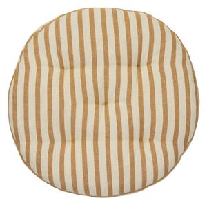 Kulatý sedák na židli Stripes Off white / Dark honey Ø 45 cm