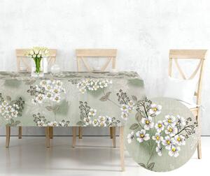 Ervi bavlněný ubrus na stůl obdélníkový/čtvercový - bílé květinky