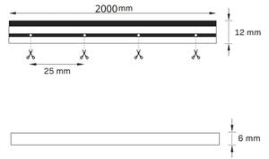 LED Pásek NEON 2 m LED/17W/12V IP65 růžová