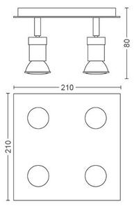 55034/17/PN Carrea bodové svítidlo 4x GU10 50W IP20, niklové