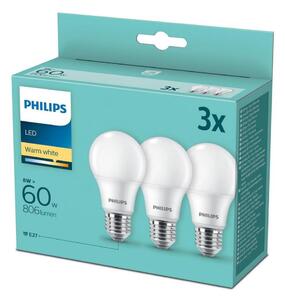 SADA 3x LED Žárovka Philips A60 E27/8W/230V 2700K