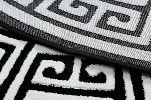 Dywany Łuszczów Kusový koberec Gloss 6776 85 greek black/ivory kruh - 200x200 (průměr) kruh cm