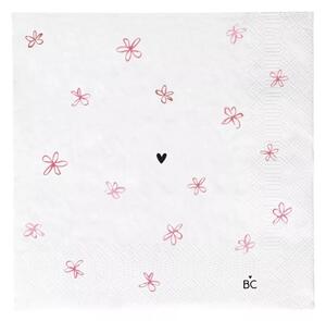 Papírové ubrousky White / Little flowers rose 20 ks