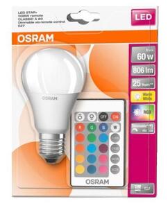 LED RGB Stmívatelná žárovka STAR+ A60 E27/9W/230V 2700K - Osram