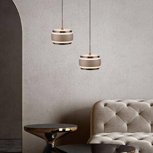 PURE LED závěsné světlo Falling Rings, bronzová Ø 13 cm,, stmívatelný, Bronz / starožitná mosaz, Obývací pokoj / jídelna, kov, Moderní
