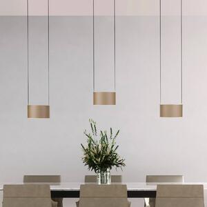PURE LED závěsné světlo Clipse, bronzová, délka 110 cm, CTT, 6 svítidel, stmívatelný, Bronz / starožitná mosaz, Obývací pokoj / jídelna, kov, Moderní