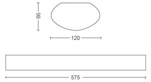 Projectline Batten nástěnné LED svítidlo 1x24W 2350lm 4000K 57cm IP20, bílé