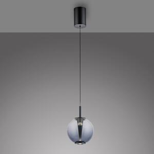 PURE LED závěsné světlo Infinity, šedá/kouřově šedá, Ø 18 cm,, stmívatelný, Hliník / šedá / zinek, Obývací pokoj / jídelna, Sklo
