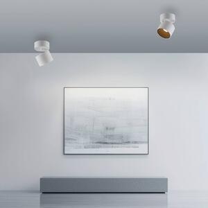 PURE LED stropní bodové osvětlení Cup, bílé, Ø 9,5 cm, kov, stmívatelný, Bílá / opál, Obývací pokoj / jídelna, kov, Moderní