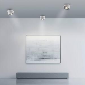 PURE LED stropní bodové osvětlení Move, bílé, Ø 12 cm, kov/sklo, stmívatelný, Bílá / opál, Obývací pokoj / jídelna, kov, Moderní