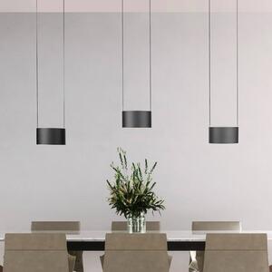 PURE LED závěsné světlo Clipse, šedá, délka 110 cm, CTT, 6 svítidel., stmívatelný, Hliník / šedá / zinek, Obývací pokoj / jídelna, kov, Moderní
