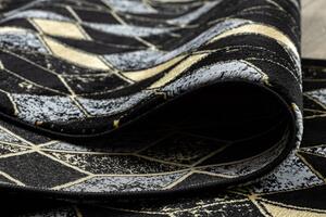 Dywany Łuszczów Běhoun Gloss 400B 86 3D geometric black/gold ROZMĚR: 60x200