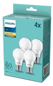 SADA 4x LED Žárovka Philips E27/8W/230V 2700K