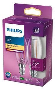 SADA 2x LED Žárovka VINTAGE Philips E14/2W/230V 2700K