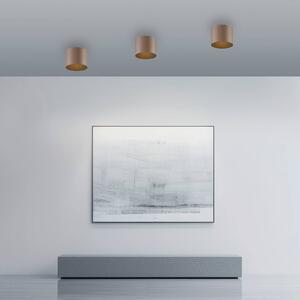 PURE LED stropní svítidlo do koupelny Point, bronzová barva, Ø 18 cm, IP44, stmívatelný, Bronz / starožitná mosaz, Koupelna, kov, Moderní