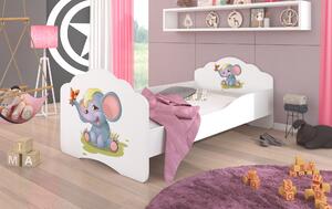 Dětská postel Cassandra bílá, slůně 160x200 + matrace ZDARMA!