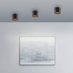 PURE LED stropní svítidlo do koupelny Point, černé, Ø 18 cm, IP44, stmívatelný, Černá, Koupelna, kov, Moderní
