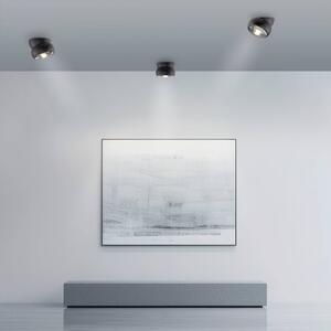 PURE LED stropní bodové osvětlení Move, černé, Ø 12 cm, kov/sklo, stmívatelný, Černá, Obývací pokoj / jídelna, kov, Moderní